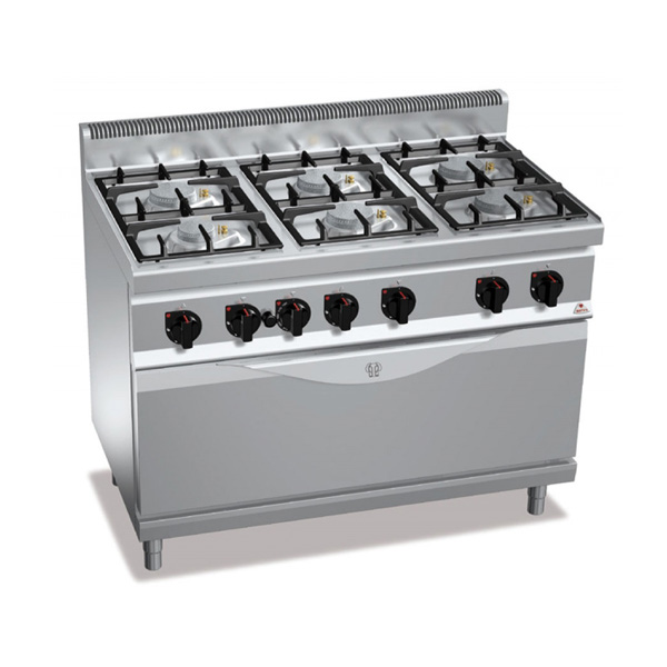 Masini de gatit cuptor 6 kW 6 arzatoare foc deschis